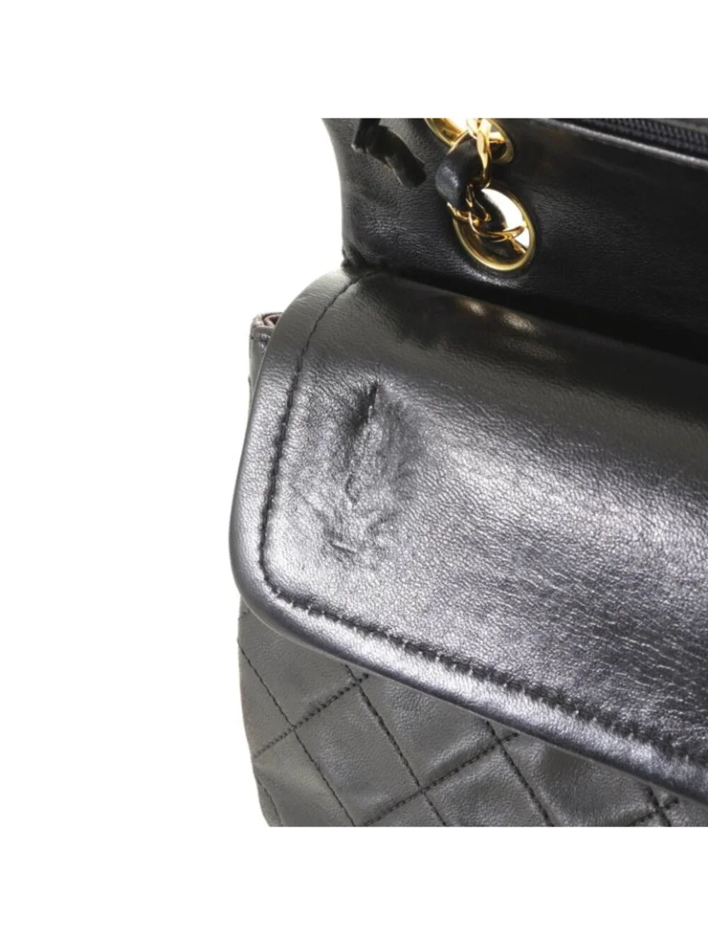 Chanel Quilted Double Flap Bag 23 Black Lambskin